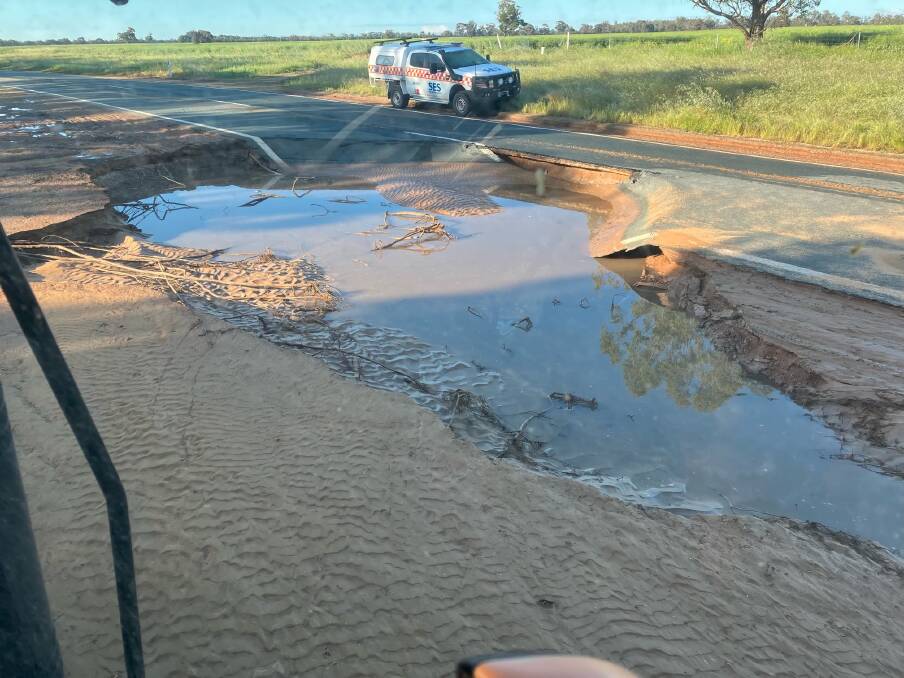 Flooding through north central Victoria has destroyed important freight transport routes. Photo: Brett Hosking. 