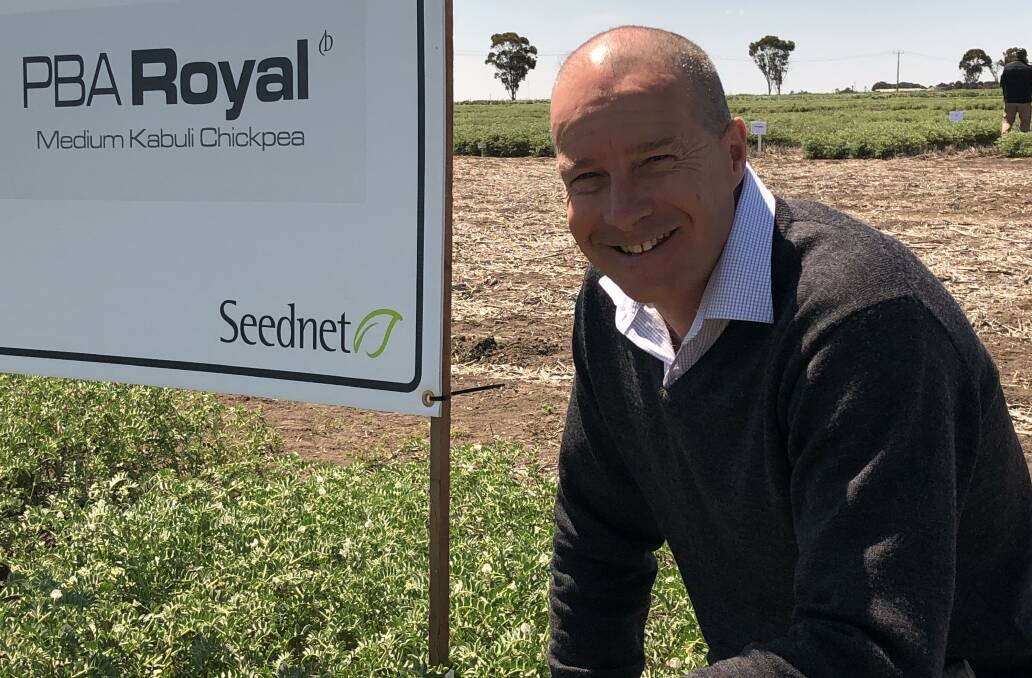 Seednet general manager Simon Crane is confident farmers will like the PBA Royal chickpea bred by Pulse Breeding Australia the company has just released.