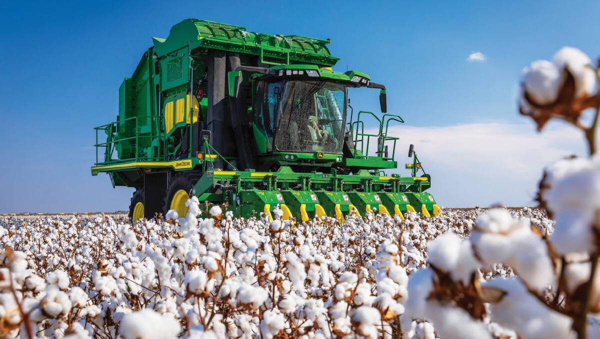 John Deere is excited at the launch of its new cotton harvesting equipment.