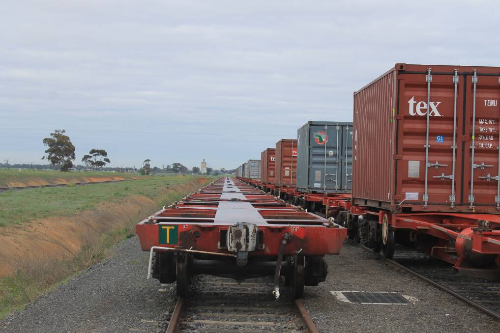 CONTAINER SHORTAGE: Containers at the Wimmera Intermodal Freight Terminal, Dooen, Vic. 