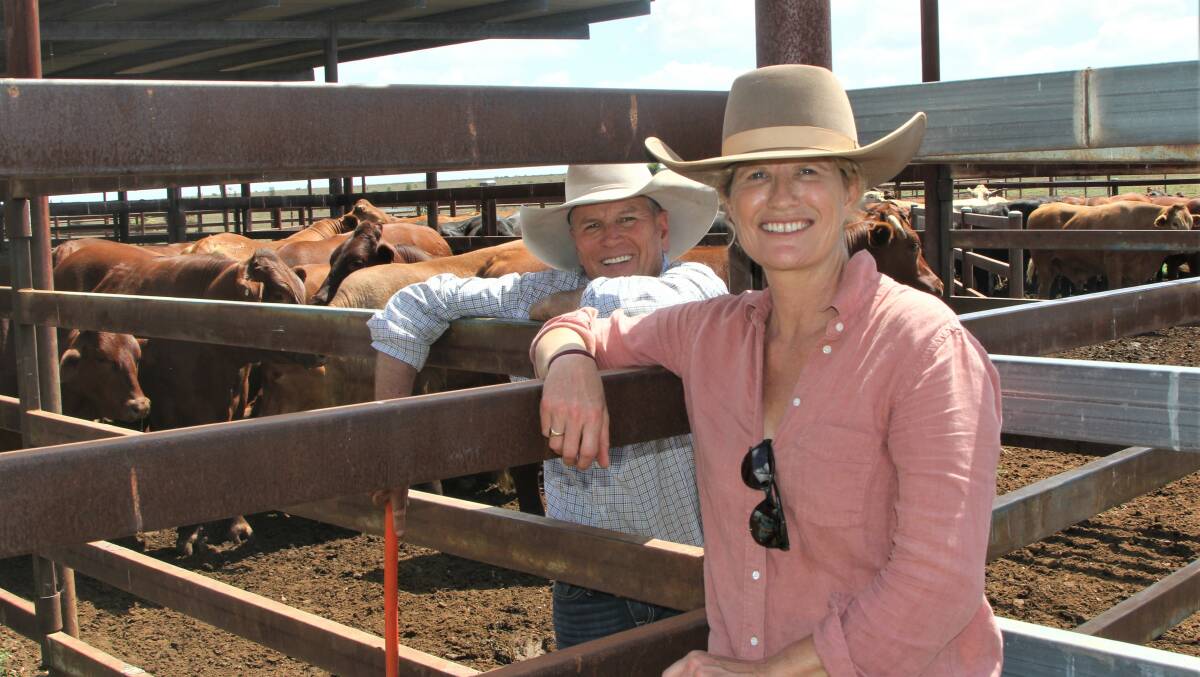 James and Sarah Pearson, Boorara, Blackall were on hand to see their finished bullocks load, to add to the Bull Creek Beef brand.