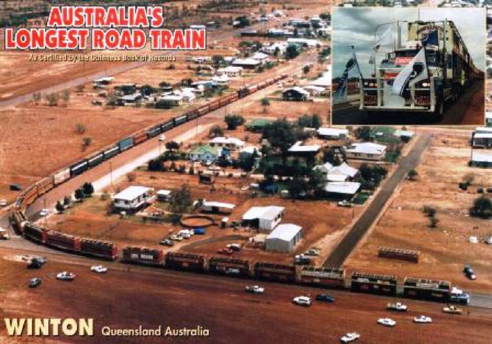 Thousands of postcards commemorating Buddo Grant's 1995 road train pull have been printed and circulated over the years.