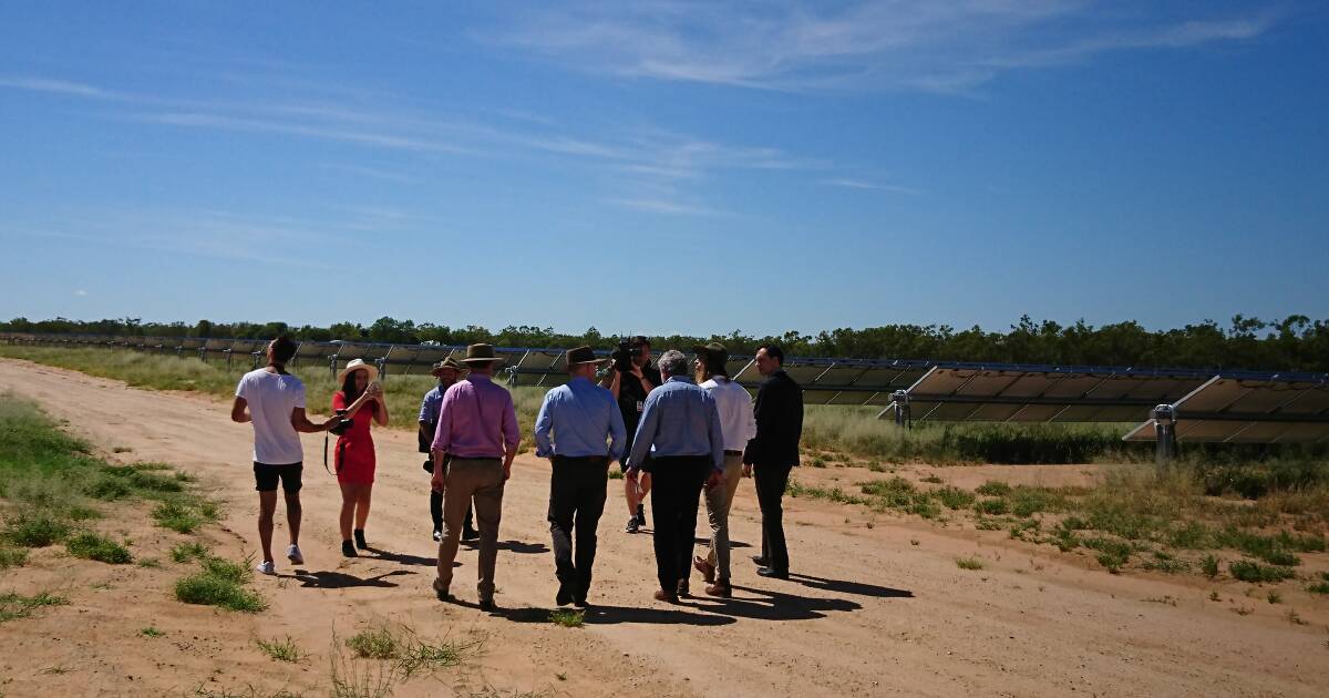 The Barcaldine solar farm is currently 80ha in size but will soon take up another 180ha and double its generating capacity to 50MW, as well as 10MW of battery storage.
