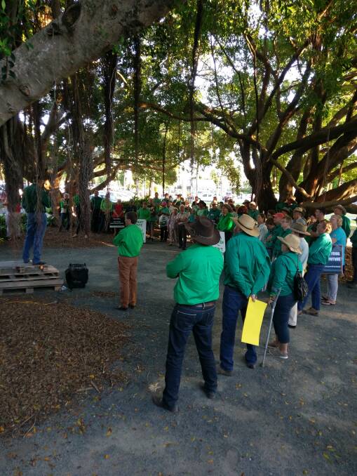 People at last week's AgForce-organised rally in Mackay's Jubilee Park.