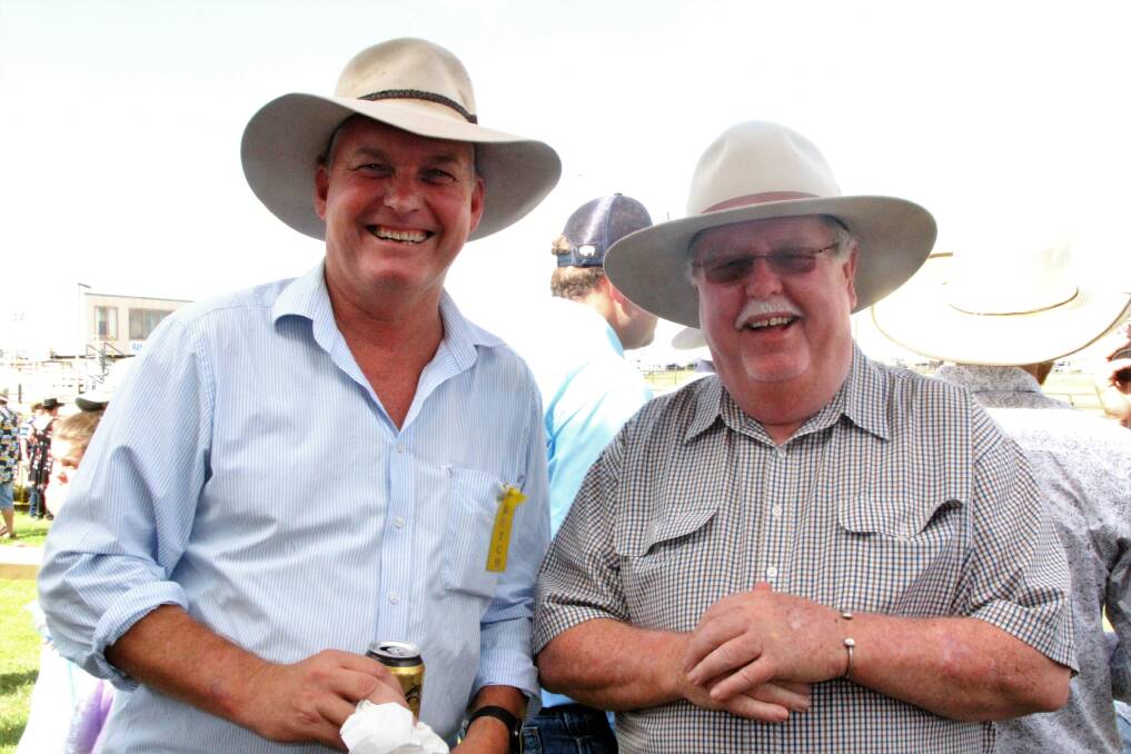 Senator Barry O'Sullivan, right, pictured with the Member for Gregory, Lachlan Millar, at the Winton races last Saturday, said his objective in pushing for a banking royal commission was to expose "cultural difficulties" so the corporations themselves could restructure. He said everybody knew there were problems in the banking culture.