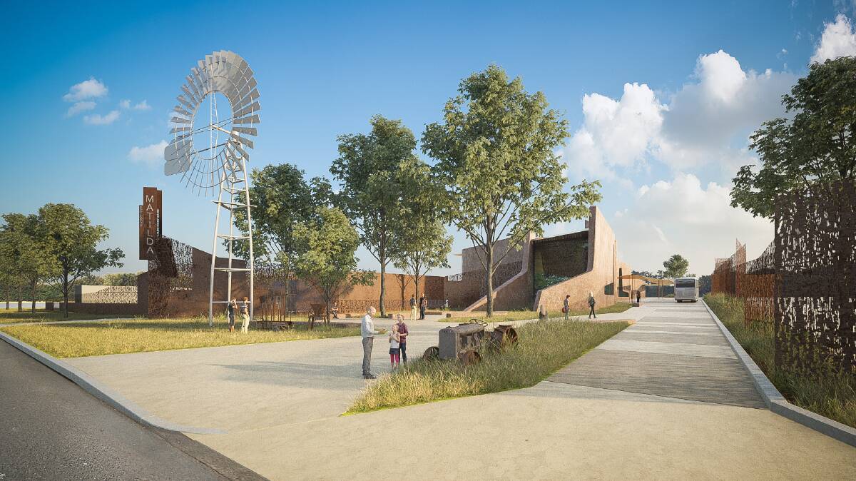 New beginning: The proposed rear entrance to the new Waltzing Matilda Centre, where the  giant windmill will be relocated.