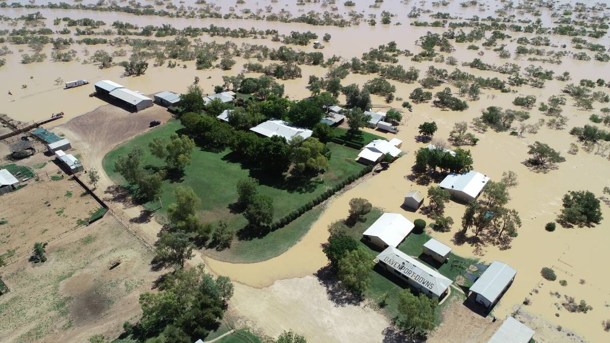 The homestead complex at Davenport Downs saw some minor inundation from the Diamantina flood earlier this year.
