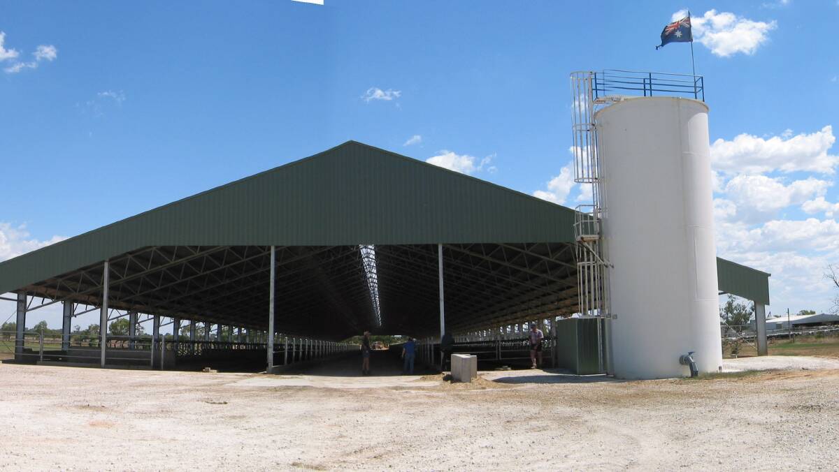 NORTHERN VICTORIA: Australia is beginning to follow the northern hemisphere's lead on some inland farms where the summers can be brutal. This naturally ventilated free-stall barn is sited in northern Victoria; it has an east-to-west orientation, flood-wash alleys and sand bedding. Photo supplied.