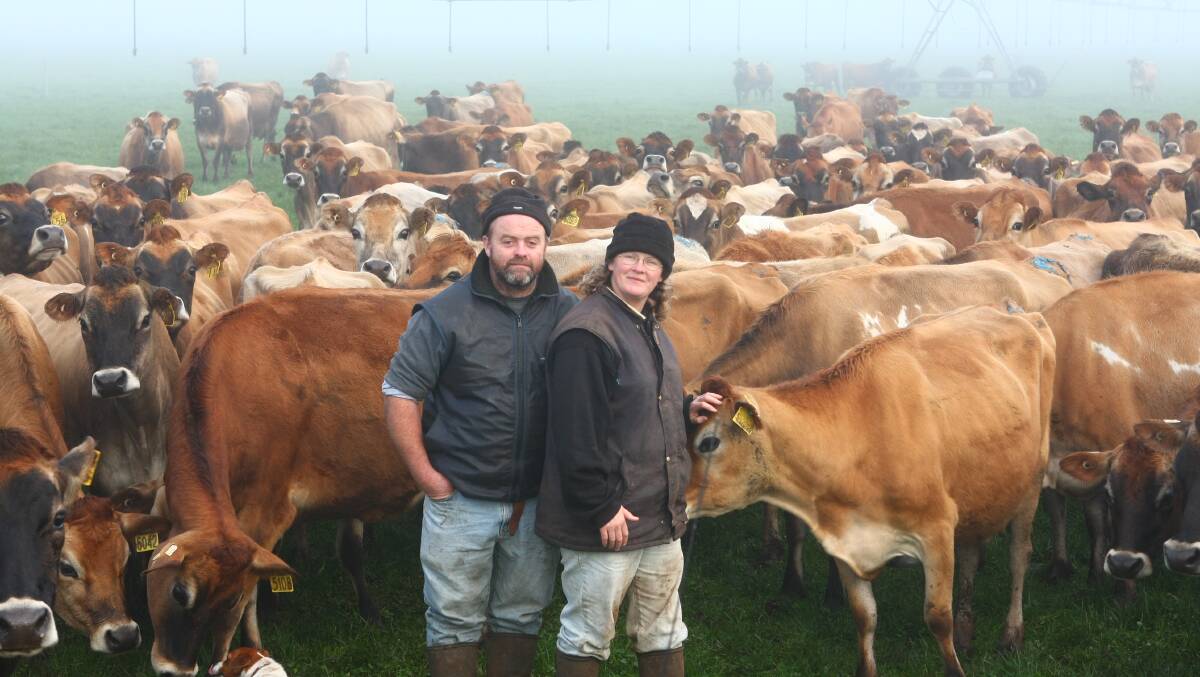 GLENNENS: Con and Michelle Glennen milk 400 cows on their dairy farm at Noorat, Vic.