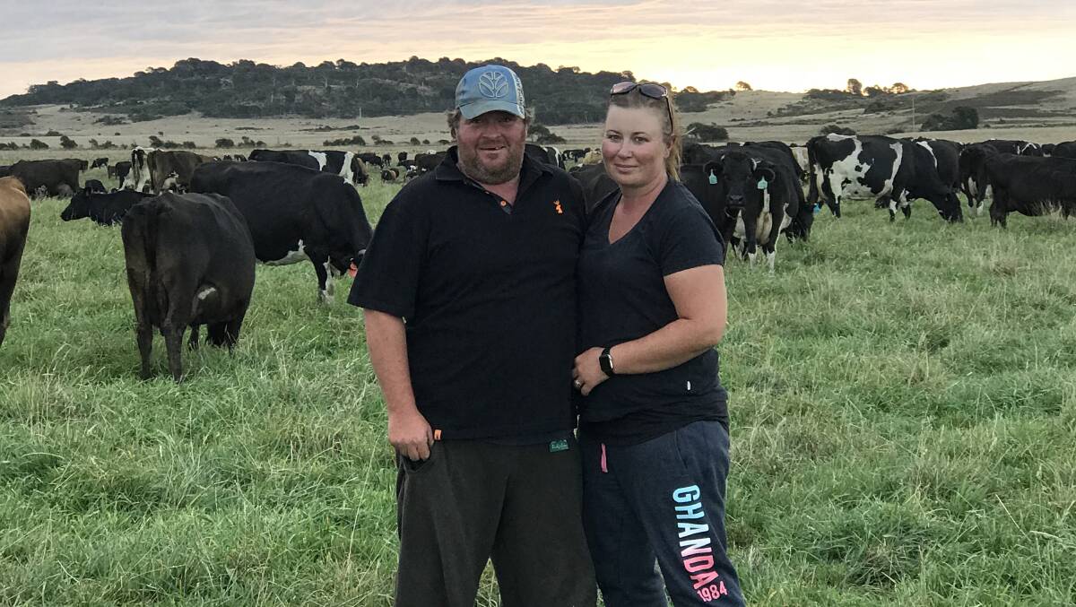 AWARD WINNERS: The 2019 Tasmanian share farmers of the year are Damien and Brooke Cocker.