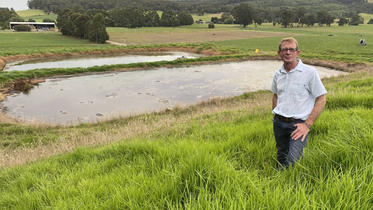 VALUABLE RESOURCE: UDV president Paul Mumford in front of his effluent ponds, which hold about $40,000 worth of valuable product for his farm.