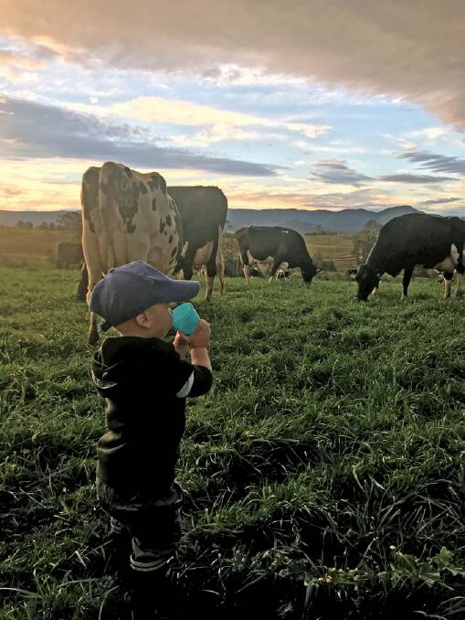 FUTURE FARMER: Brodie and Kevin Game are focused on improving their herd to build wealth for their family including son Roy, 2.