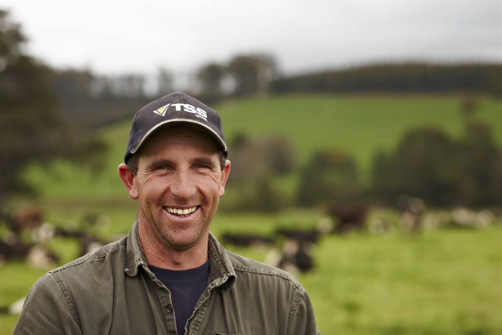 PHASED OUT: Tasmanian dairy farmer Stuart Burr phased out calving induction on his farm seven years ago.