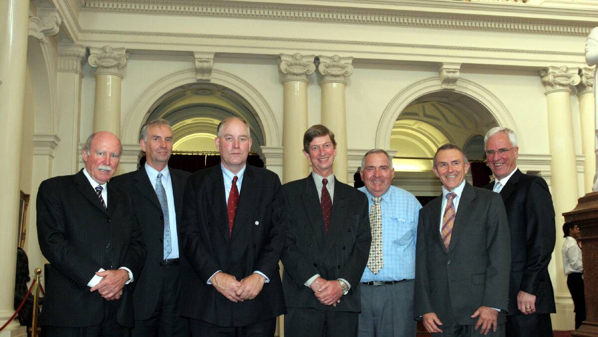 The Gardiner Foundation Board, February 2007: directors Graham Mitchell, Ian MacAulay, Paul Moughan, Chris Nixon (chair) and Max Fehring with company secretary Barrie Lawson and CEO Paul Ford.