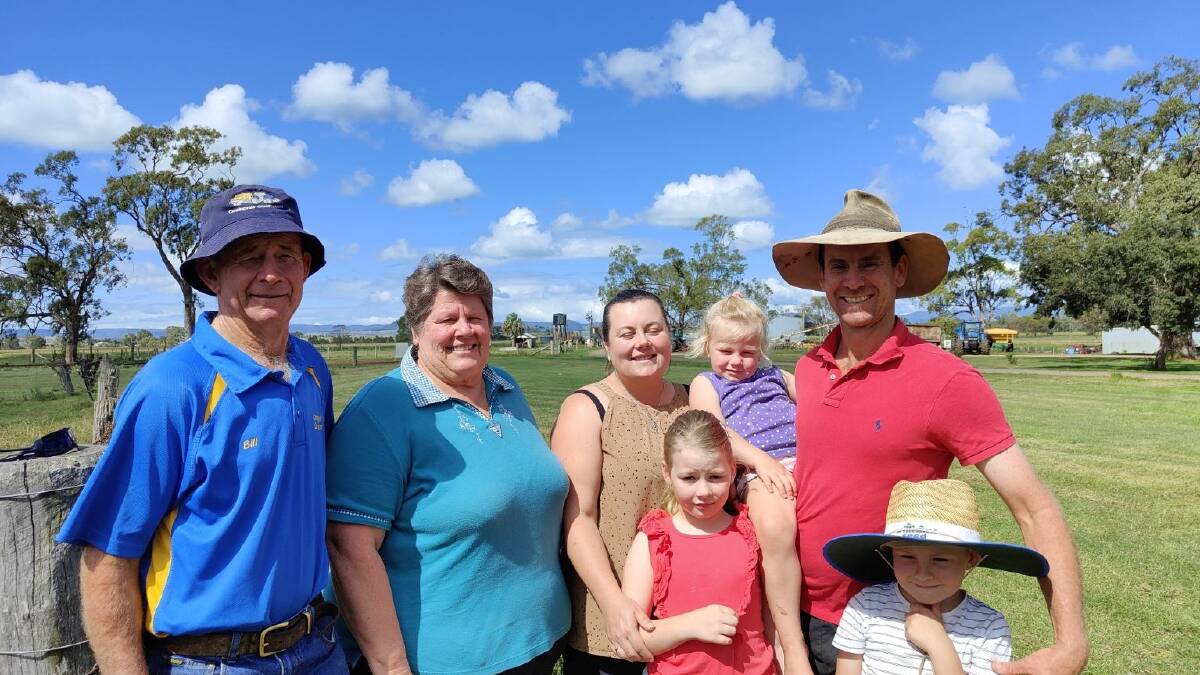 FAMILY: Three generations of the Stewart family - Bill, Coralie, Tamara and Robert, Gemma, Daniel and Chloe -.are sorting out goals for their business through a Dairy Australia program.