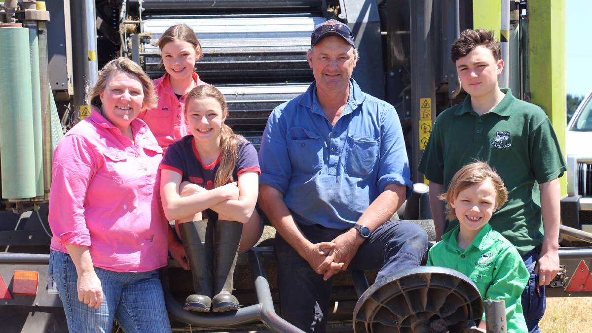 FAMILY SUPPORT: Larpent, Vic, dairy farmers Sam Simpson and Mark Billing with their children Bella, Biddy, Tom and Henry (at front).