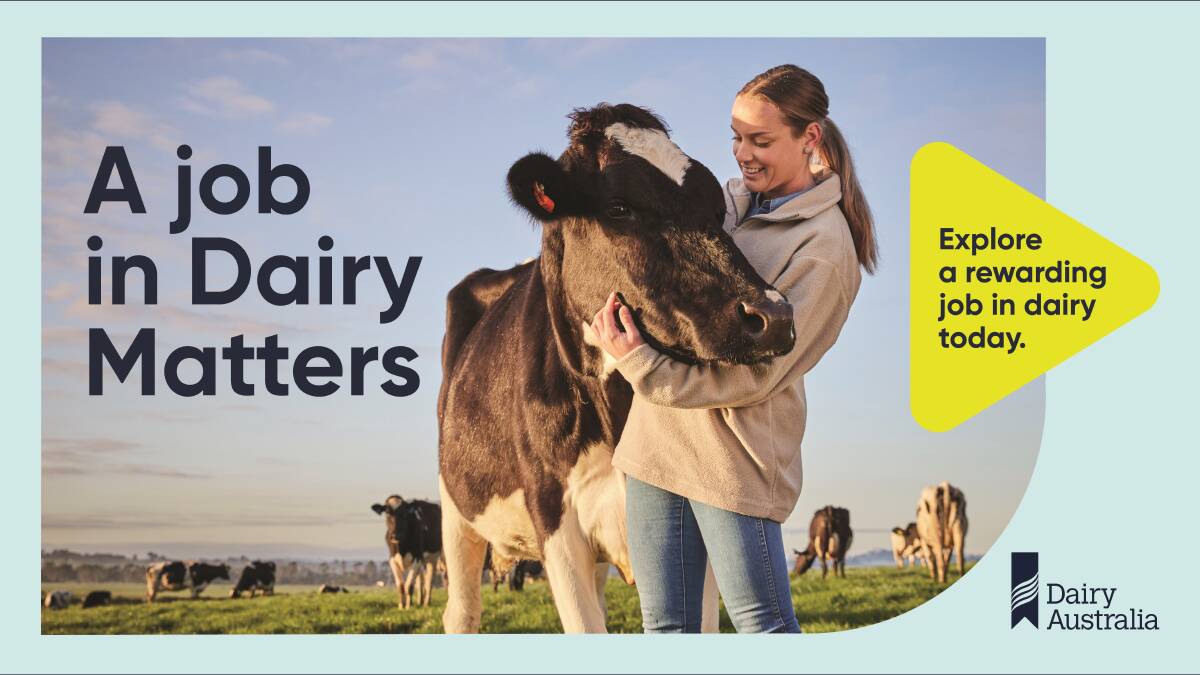 Labertouche, Vic, Farmer Meagan Faltum and Honey the cow feature in some of the promotional material for a new Dairy Australia campaign. Picture supplied by Dairy Australia