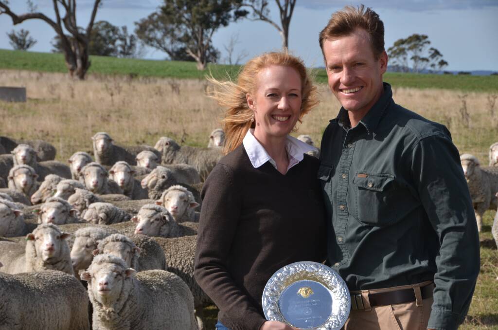 Hillgrove woolgrowers David and Angie Waters, principals of Tarrangower Merinos, have won the 2017 Ermenegildo Zegna Extrafine Wool Trophy. 