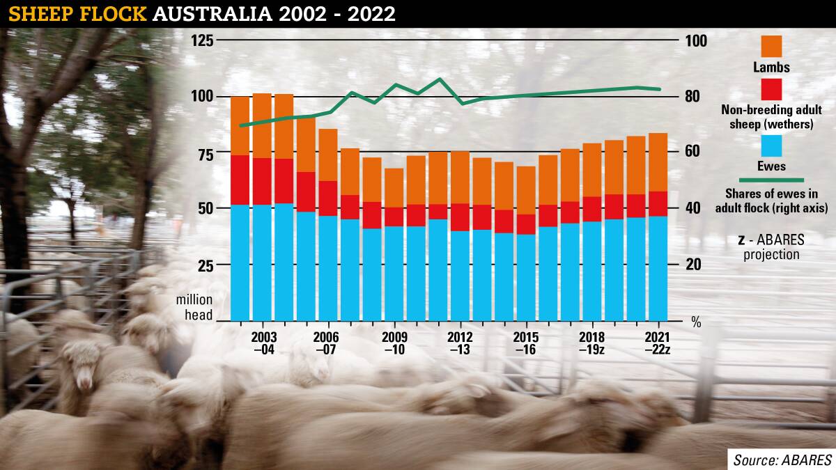 The national flock is forecast to increase by 7pc to about 73.6 million head by June 2017.