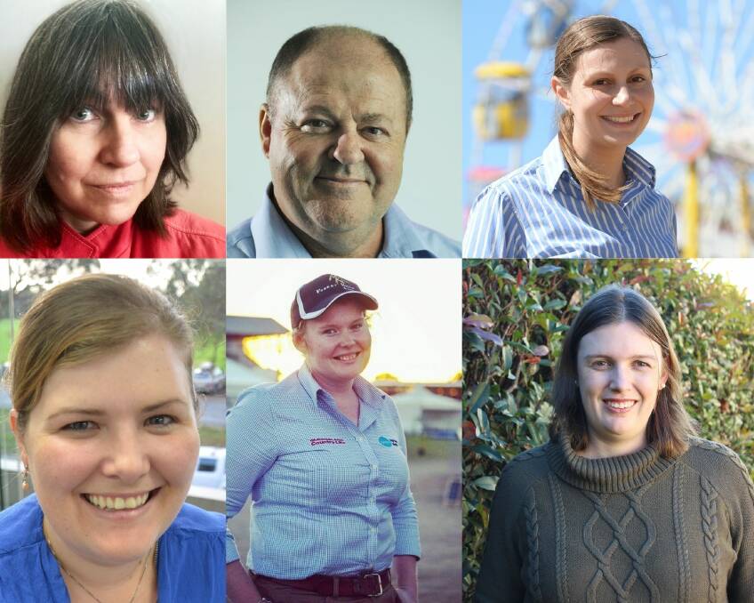 Clockwise from top left: National Rural Property writers Marian Macdonald and Chris McLennan, National Machinery & Ag Technology writer Melody Labinsky, National Sheep and Wool Writer Victoria Nugent and National Digital Journalists, Kelly Butterworth and Elizabeth Anderson. 