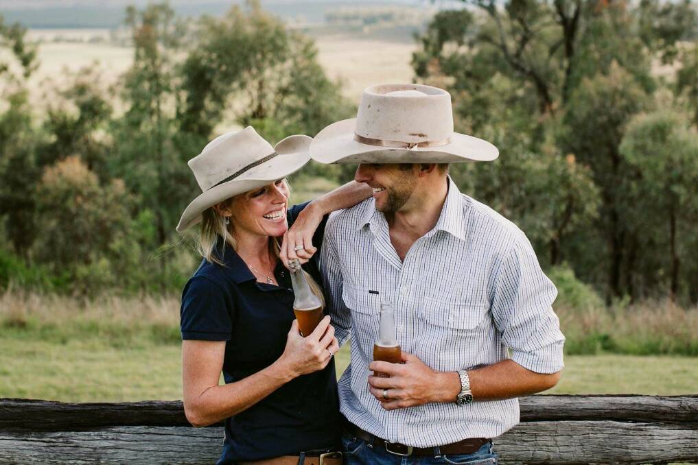 Safe and Sound: Jade and Blair Wenham safely enjoying a beer at the end of the day. They say coming home to family is the most important thing. 