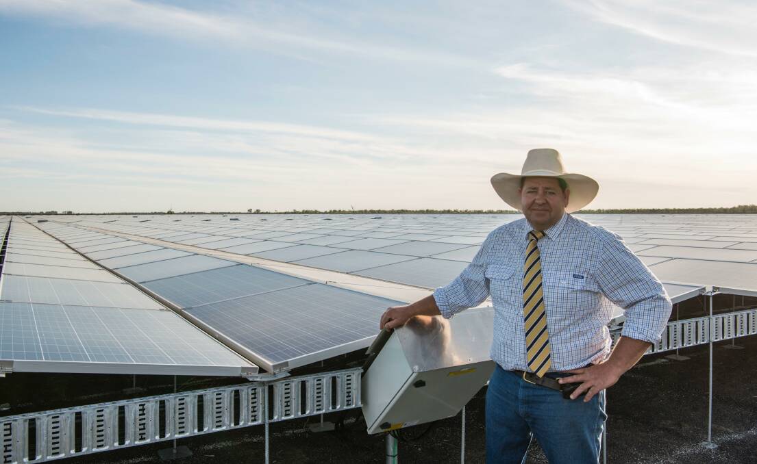 Peter Mailler on his family's 4.8MWp Chillamurra solar farm. 