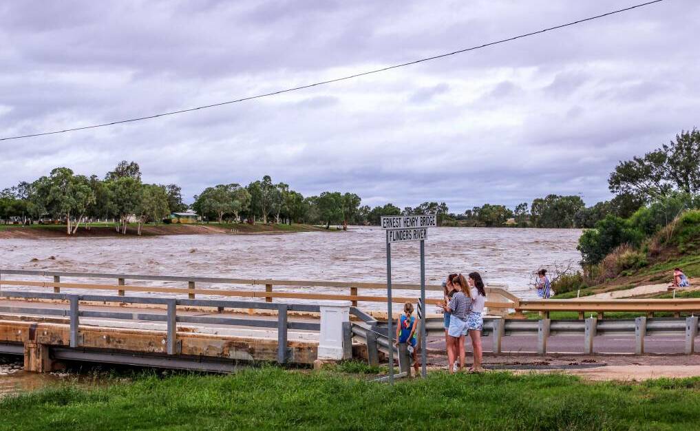 The Flinders River in Hughenden, North Queensland, during the 2019 floods. 