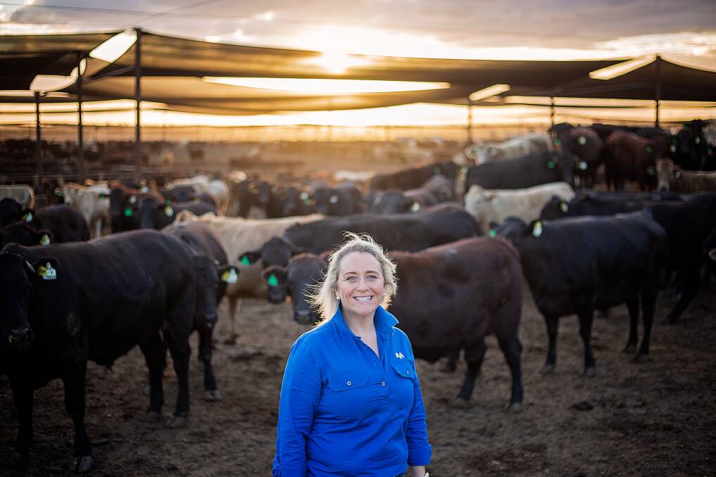 Amanda Moohen is a successful feedlot manager, but is also helping other
women in the industry, through establishing the Women of Lot Feeding group.
Photo: Bec Parnell, Goonoo Feedlot