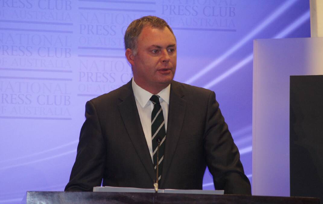 Nationals federal director Scott Mitchell addressing the National Press Club in Canberra after the 2013 federal election.