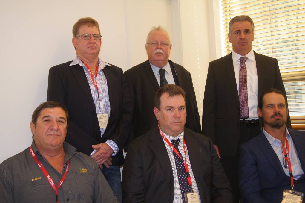 Robert Rossiter (rear left), Queensland Nationals Senator Barry O’Sullivan, Queensland Shadow Agriculture Minister and Burdekin MP Dale Last, Robert Malaponte (front left), Dean Sgroi and Cy Kovacich in Canberra this week lobbying to retain the sugar industry's code of conduct.