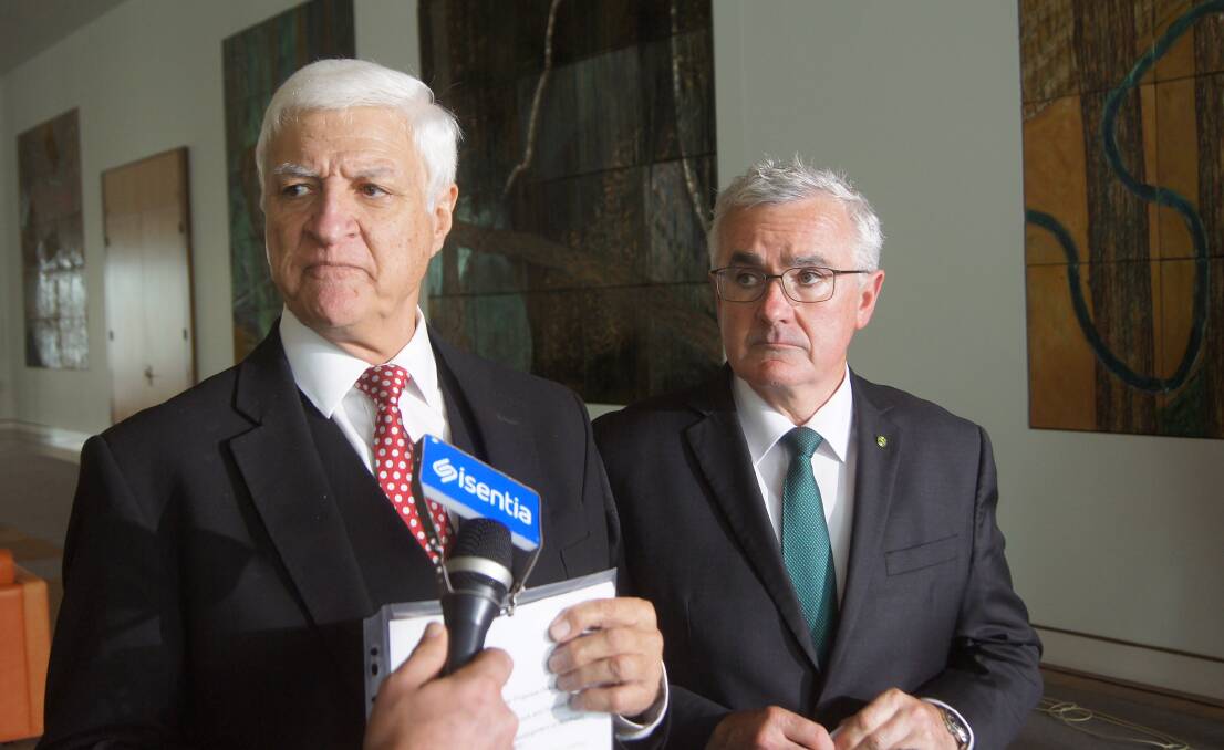 Queensland independent MP Bob Katter and Tasmanian federal independent MP Andrew Wilkie.