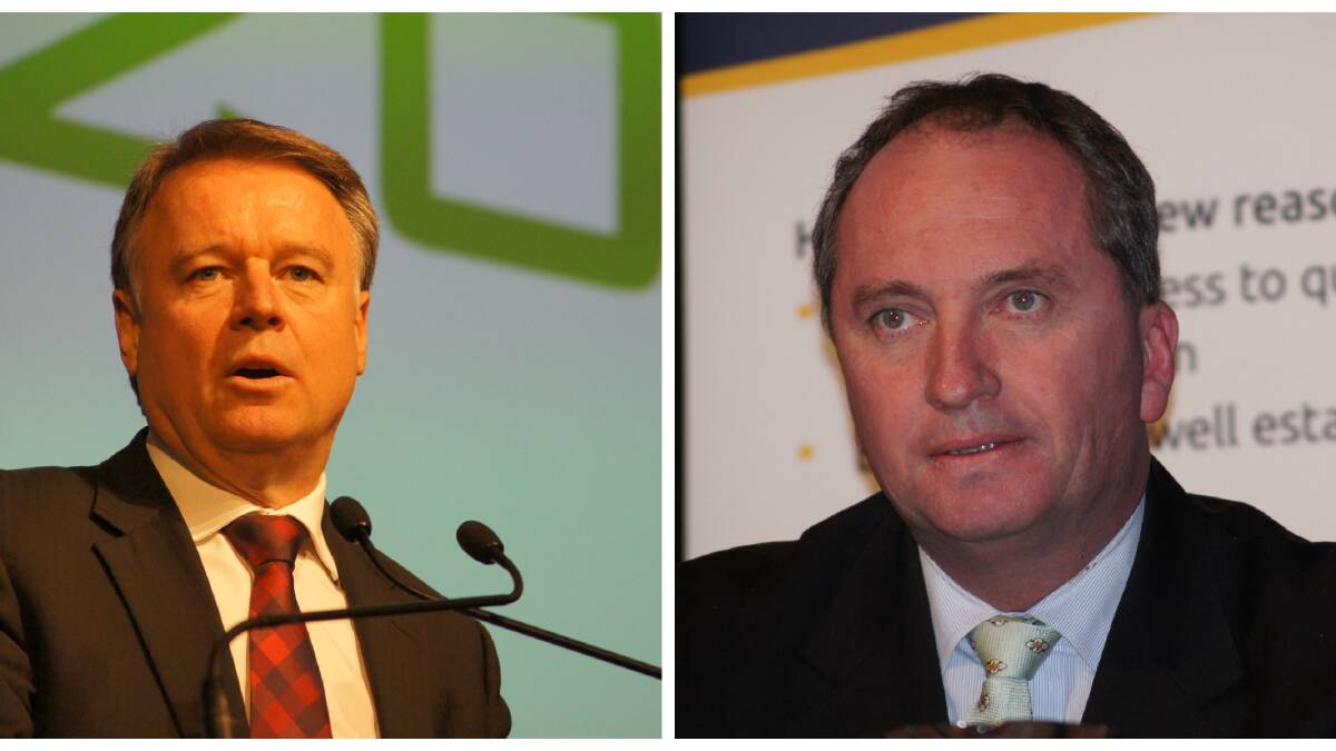 SHADOW Agriculture Minister Joel Fitzgibbon (left) and Agriculture and Water resources Minister Barnaby Joyce.