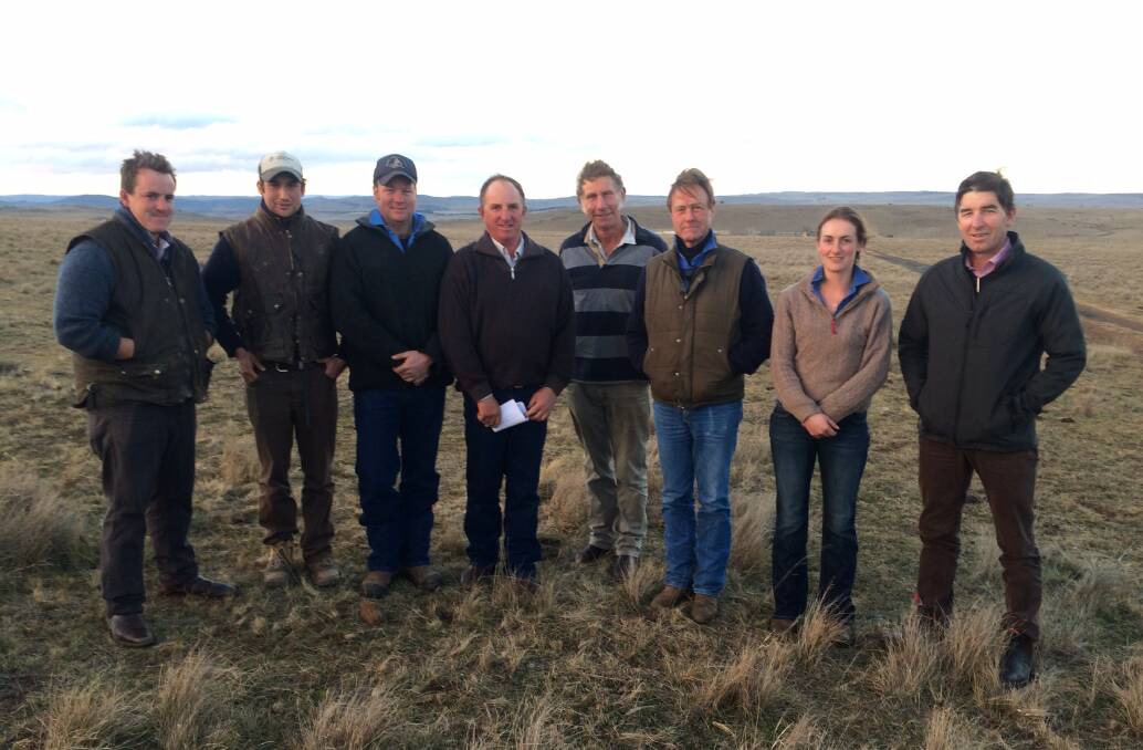 Andrew Rolfe (left), John Murdoch, George Haylock, Stephen Rolfe, Mike Green, Jim Litchfield, Bea Litchfield and Richard Taylor – all Monaro graziers impacted and concerned by state and federal legislation limiting their capacity to manage native grasslands.