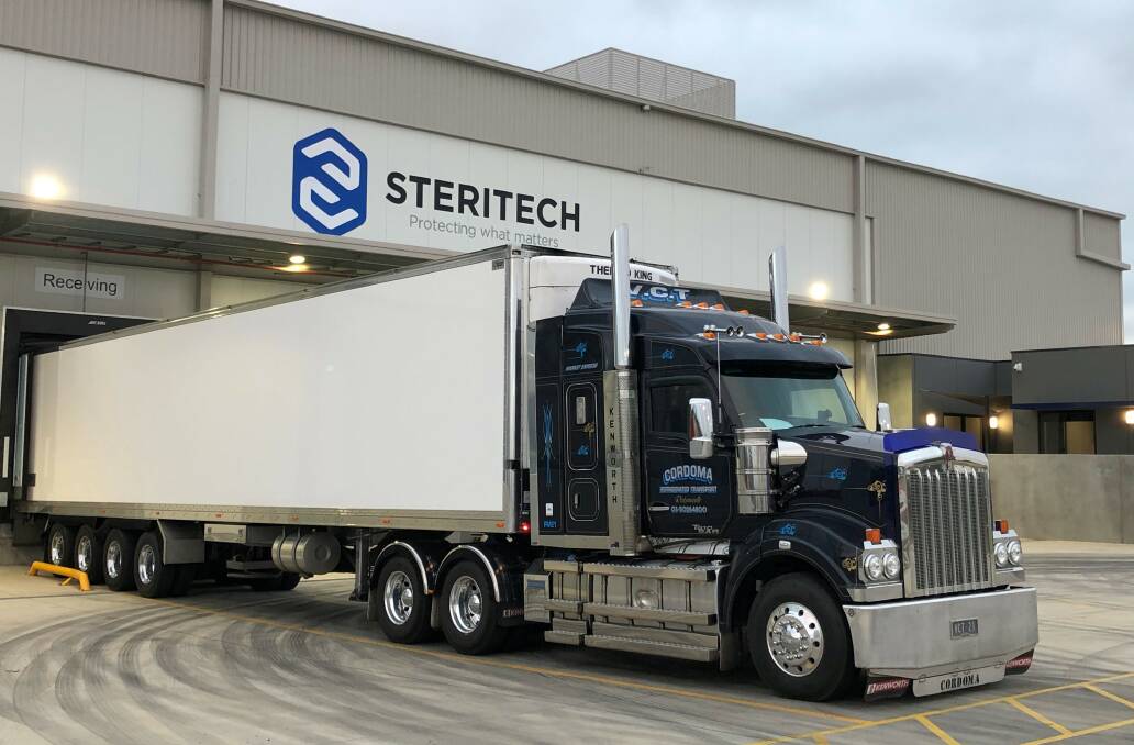 DELIVERED: Steritech receiving products at its X-ray irradiation facility in Melbourne. Photo: Ben Reilly