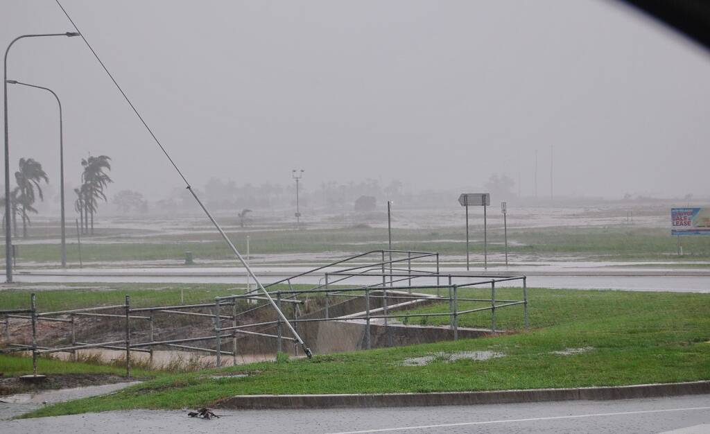 WET TRACK: A view across to the Bundaberg Airport. Despite the heavy rainfall, planes have continued to land. 