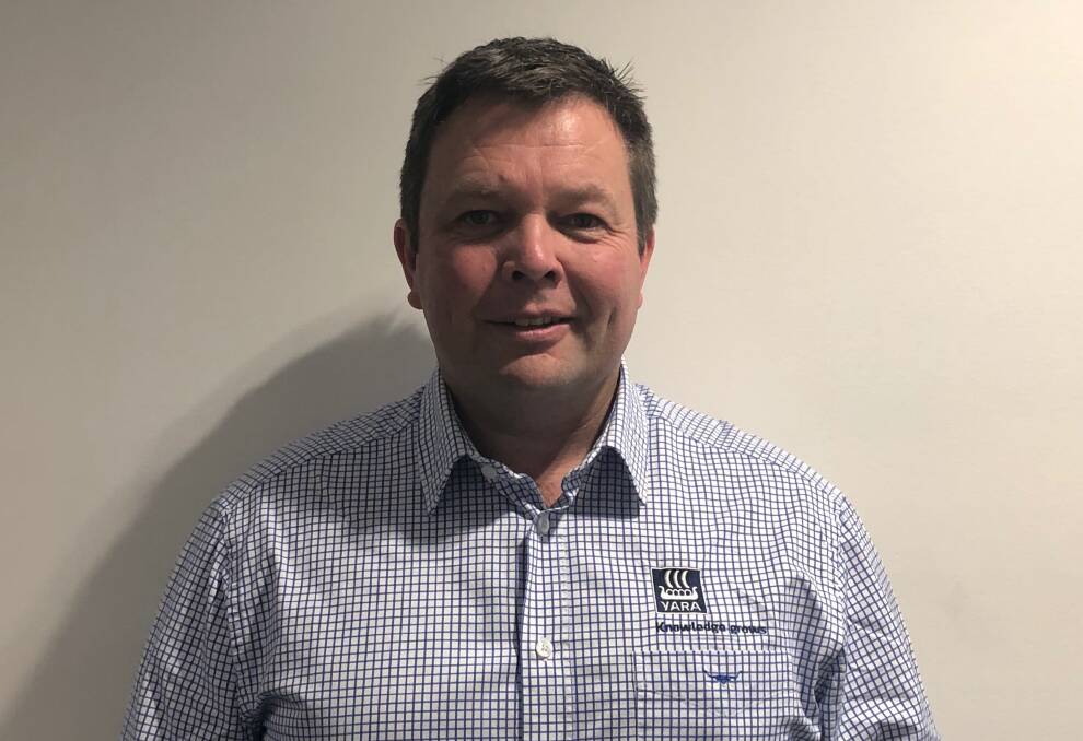 BENEFITS: Yara Crop Nutrition sales agronomist - SE Victoria and Tasmania, Andrew Downs, says trials have consistently shown YaraVita STOPIT is safer and more effective than other chloride-based products, while also being less corrosive to machinery and equipment than traditional products.
