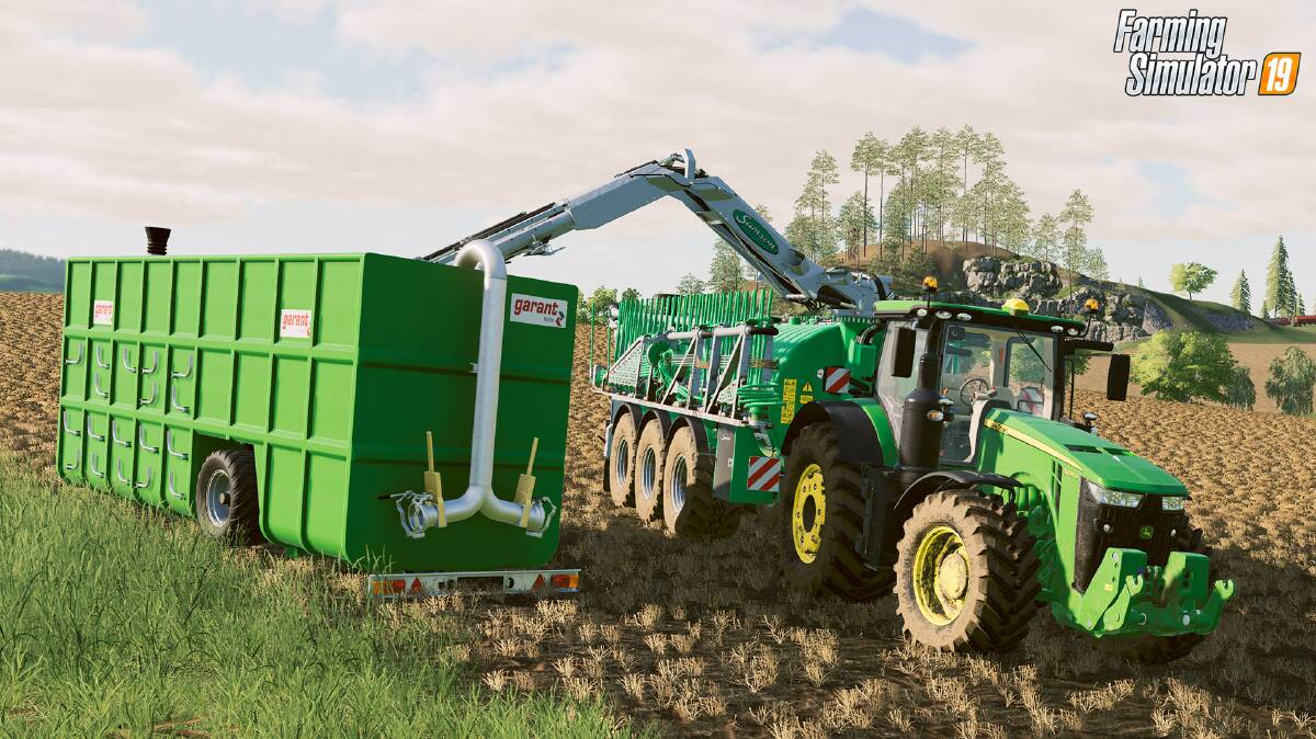 NEW GREEN: For the first time in the Farming Simulator series, John Deere vehicles and implements are available. 