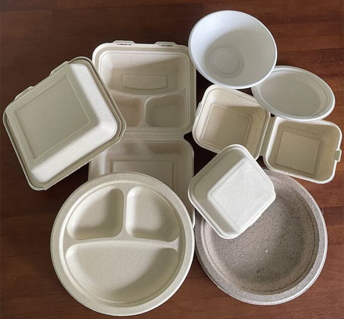 USE: Food containers made from the banana waste.