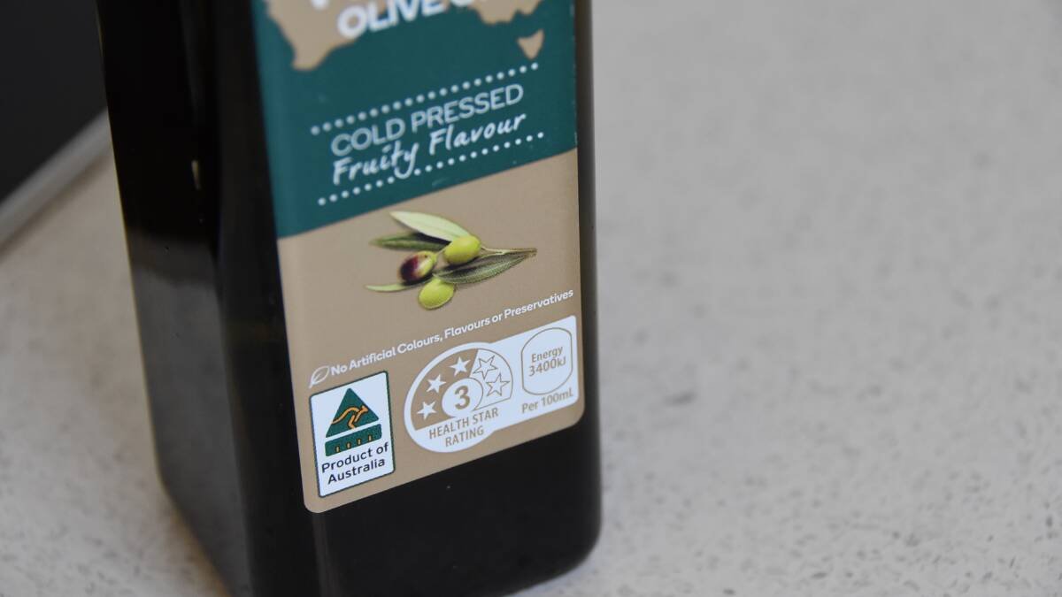 RATING: Extra virgin olive oil is currently ranked as a category 3 in the Health Star Rating system but the Australian olive industry would like to see that upgraded through an improved assessment calculator. 