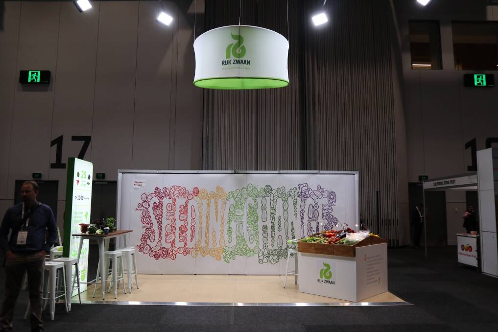 LIVE: The mural at the Rijk Zwaan stand was painted by Newcastle-based graphic designer and artist, Sophie Elinor, over two days at Hort Connections 2019. 