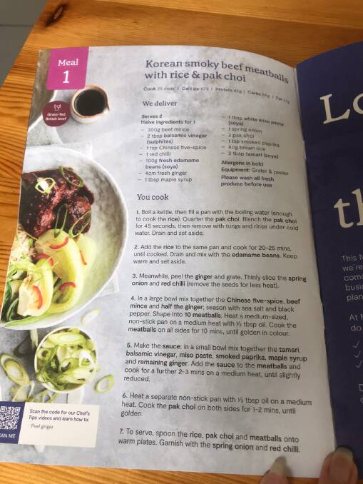 CONVENIENCE: With strict COVID-19 restrictions in the UK, here has been a surge in home delivery of food items like this Mindful Chef dinner box and recipe.