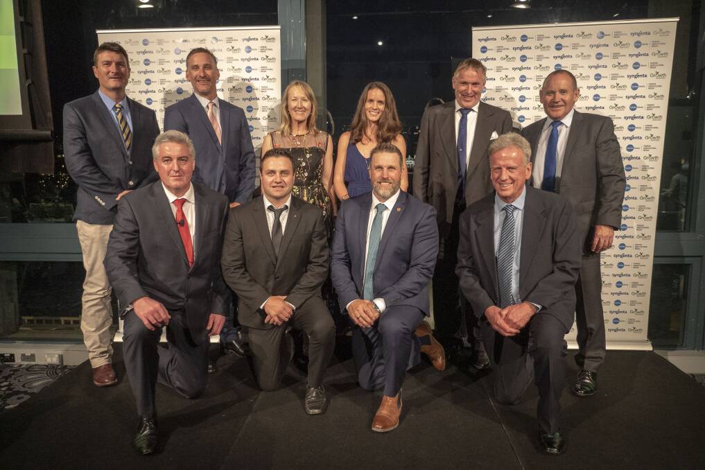 And the winners are: (FRONT) Syngenta Channel and Customer Marketing Manager Tony Carr with winners Noel Jansz, Scott Samwell and Jim Walker.

(BACK) Winners Tony Lockrey, Jack Russo, Lynley Anderson, Ginny Stevens and Murray Turley, with Syngenta Australasia Territory Head Paul Luxton.