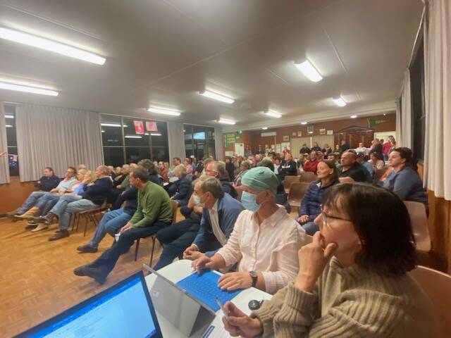 Around 150 community members attended a meeting in Ecklin on the Mumblin Wind Farm last month. Picture: Supplied
