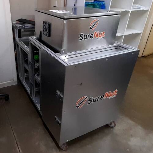 SURE THING: A SureNut machine running the UniSA-developed grading system has recently been field tested at Riverland Almonds, one of South Australia's leading almond producers.