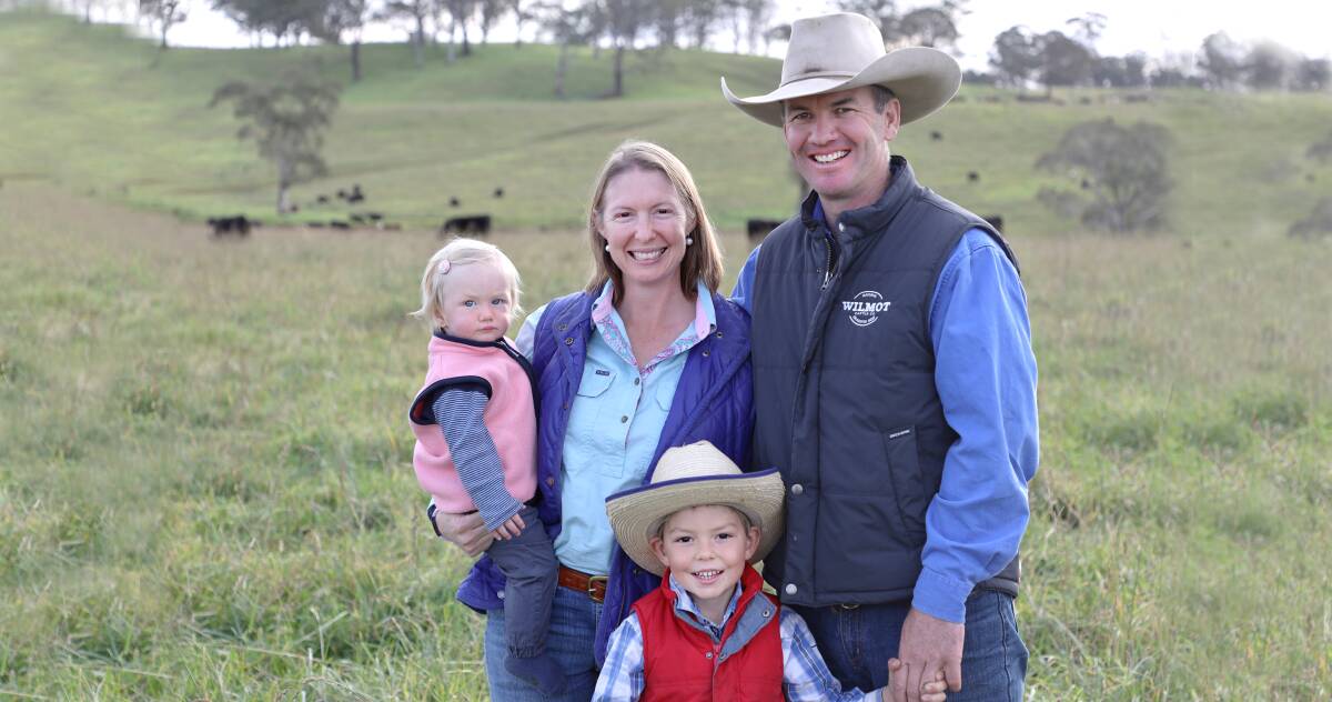 LOVING LIFE: Stuart Austin and wife Trisha Cowley with their children Poppy and Harry are living the regenerative agriculture dream on Wilmot, near Ebor in northern NSW. 