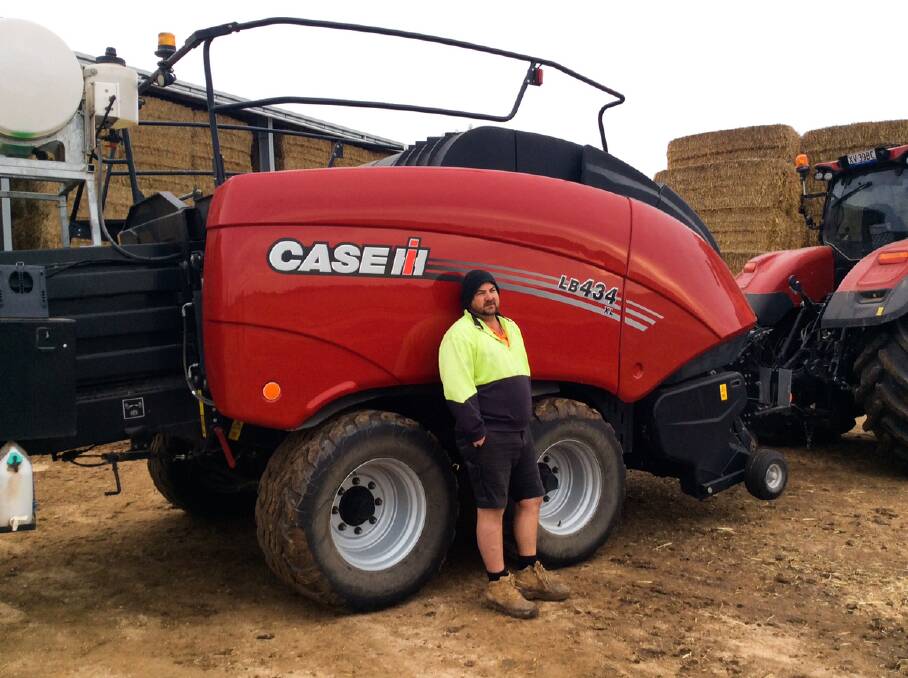 BIG SQUARE BALE FAN: Warracknabeal hay producer, Scott Somers, says he likes Case IH LB4 big square balers because of their low maintenance and "brick" shaped bales.