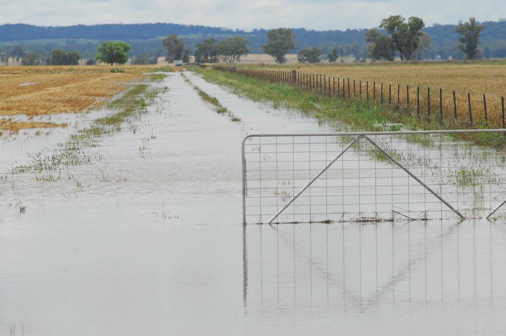 BLOODY WET: A NSW farm shows the impact of the La Nina event in 2010. The BOM says this year's La Nina was unlikely to be as wet as the event in 2010-12.