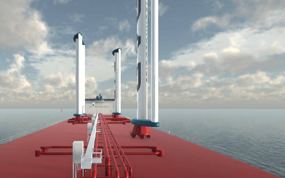 SHIP AHOY: Giant solid sails could become a common sight again on the world's vast shipping fleet. 