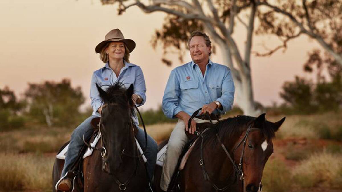  MORE RANGE TO RIDE ON: Andrew and Nicola Forrest have bought two Kimberley Stations for a reported $30 to $35 million. . 