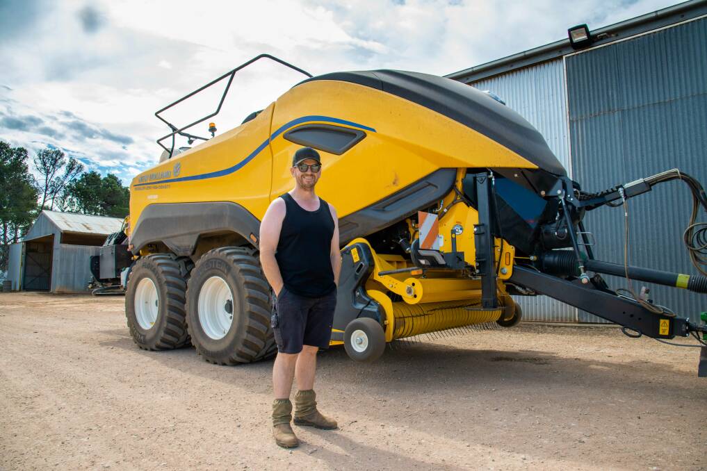 BIG OUTPUT: South Australian farmer Simon May says his New Holland 1290 BigBaler has increased hay production on his farm at Balaklava by "at least two or three times". 